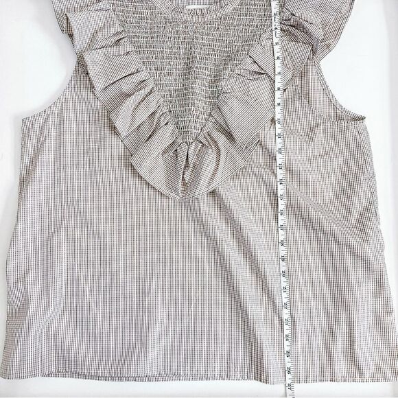 Munthe Blouse Rossi Plaid Smocked Ruffle - Picture 11 of 13